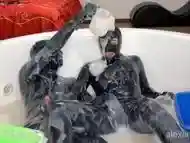 Playing in slime with Gloomy Babe, T2, messy sex - Alex Latex