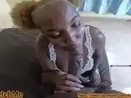 Pretty thot sucking on a massive black dick