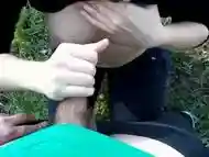 Public Handjob Cumshot Nice Tits