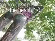 Public fuck sex on the beach heavily tattooed couple anal rough cumshot