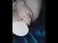 Pussy cumshot so hard it creams all over my new big thick toy