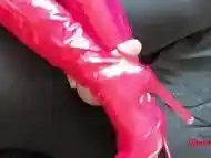 RED LATEX HIGH BOOTS FUCK MAKES HIM CUM 2 TIMES (CUSTOM VID ORDER)