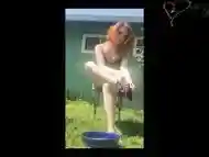 Redhead goth outdoor foot wash - TheGoddessOfLust