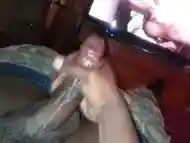 SUPER CUM LOAD WATCHING PORN MADE A MESS