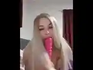 Sabrina Sucks Cute Pink Dildo - Ahegao Lover