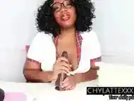 Sensual Horny Ebony Student Chy Latte Hand Job Boob Job JOI Role Play Edging Cum Countdown