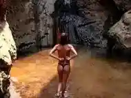 Sex outside! Fucking in a waterfall