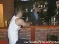 Sex party in a closed bar