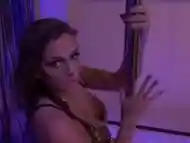 Sexy Brunette Stripper Shows Off Her Body