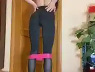 Sexy Girl Working Out At Home