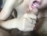 She loves cum in her mouth after a deep blowjob