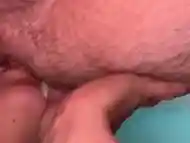 She takes a deep sniff at my ass and suck it really good, sitting on the toilet