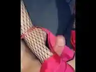 Shoejob cumshot on shoes red Heels