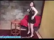 Shy czech chick lapdances in sexy dress