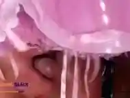 Sissy has to clean her clitty cage with disinfectant and dirty cloth