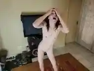 Skinny slut self humiliation ahegao