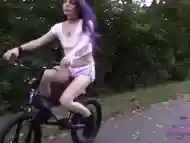 Skyla Pink skinny milf sexy bike ride ass eating my shorts