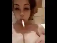 Smoking Boob Play All The Way as Lady CCarmasD Makes Home Videos