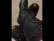 Squeaky Leather Combat Boots