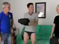 Stepdad Richard Lennox receives wedgie from his stepsons