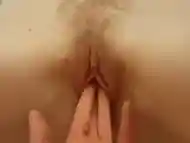 Stretching wet Pussy POV closeup