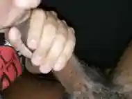 Swallowing a 7.5in black cock