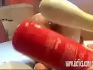 XXL anal fisting and fire extinguisher fuck