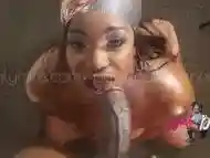 Zulu girl talks dirty while gagging on cock