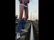 andkvcat masturbate dick on railroad tracks