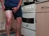 desperate pee in the kitchen