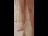 dutch bi-teen boy riding on a big cock when he takes a Shower