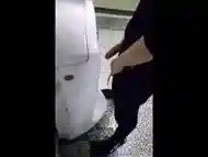 peeing big cock chinese boy in bathroom