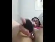 punching a brush in the pussy