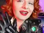 sexy short leather gloves - hot MILF teasing ASMR video with close up - glove fetish