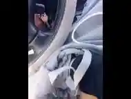 sub baby makes herself cum in a public parking lot