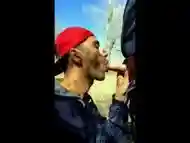 sucks straight old cock ,swallows old cum and jerks off at public