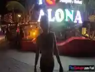 Amateur couple watches a fire show and has hot sex once back in the hotel