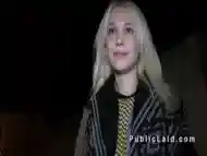 Blonde Russian gets public bang