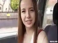 Cute teen Olivia Grace nailed in the car