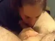 Horny amateur girl sucking dick