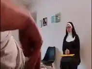 I take out my cock in front of this religious woman in the waiting room