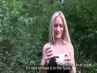 Italian blonde fucks for cash outdoor