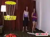 MILFs Play a Game of Lost Bets Frisbee, Loser Ends up Naked