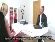 Male model bangs female agent in panties