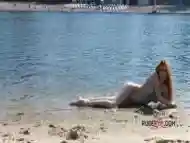 Nude beach girl has such a sensual body and such a blazing little ass