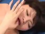 Japanese babe gets her hairy cunt pounded hardcore