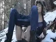 Camgirl public snow play