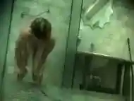 Curvy amateurs shower in footage