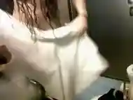 Sweet hairy pussy spied in a bathroom
