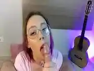 Amadora Novinha me Fez Gozar Duas Vezes na Punheta - Brasileira Cherry Adams Chupando Rola e Batendo Punheta - Edging Ruined Orgasms